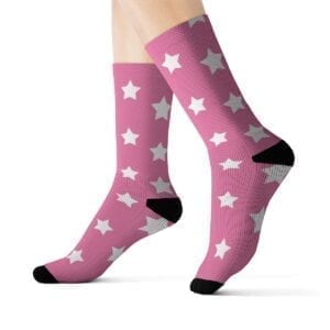 womans rockin' star socks pink