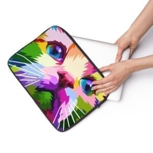colorful kitty cat laptop sleeve