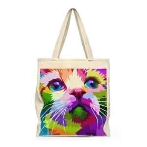 Mosaic Kitty Shoulder Tote Bag - Roomy